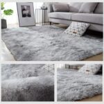 Calore Area Rugs Fluffy Living Room Rugs 80x120cm, Shaggy Area Rug Bedroom Carpet Large Rug Soft Kids Room Rugs Comfortable Floor Mat for Home Decor (Grey White, 80 x 120 cm) - Image 8