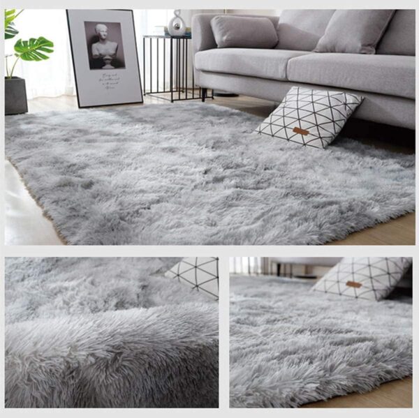 Calore Area Rugs Fluffy Living Room Rugs 80x120cm, Shaggy Area Rug Bedroom Carpet Large Rug Soft Kids Room Rugs Comfortable Floor Mat for Home Decor (Grey White, 80 x 120 cm) - Image 8