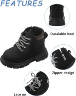 Boys Girls Ankle Boots Toddler Construction Boots Kids School Boots Wedding Dress Lace Up Shoes Winter Snow Shoes - Image 5