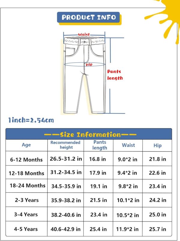 KIDSCOOL SPACE Baby Girl Boy Jeans,Little Kid Elastic Waist Ripped Denim Pants - Image 7