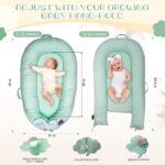 Baby Lounger, Infant Lounger for Newborn 0-24 Months, Breathable and Soft 100% Cotton Baby Nest Cover, Babies Essentials Gifts, Portable Co-Sleeping Baby Bed for Home and Travel - Image 5