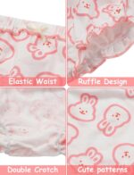 Happy Cherry - Baby Girls Boys Knickers Infant Ruffle Bloomer Shorts Panties Newborn Biefs Cotton Training Pants Toddler Underwear Little Kids Cute Pattern Breathable Soft Diaper Cover for 0-6 Years - Image 3