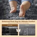 Rugs Living Room - 120x180cm Dark Grey Large Rug for Living Room - Ultra Soft Fluffy Shaggy Rugs for Bedroom, Indoor Nursery Carpets for Kids Room Home Decor, Non Shedding, Anti-Slip Backing - Image 6