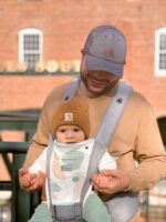 Bebamour Baby Carrier Newborn to Toddler Baby Carrier Hipseat 0-36Months with Head Hood, 3 PCS Teething Pads, Waist Extender, Green - Image 7