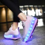 Boys and Girls LED Roller Skates Shoes with Double Wheels Trainers Technical Retractable Skateboarding Shoes for Kids Light up Shiny Luminous Sneakers Best Gift for Party Birthday Christmas Day - Image 7
