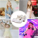 Girl Sandals Glitter Princess Shoes Sequin Party Shoes Bling Bowknot High Heels Wedding Birthday Dress Shoes Comfort Bright Diamond Cosplay Dance Shoes for Little Girls Pink Silver Blue Purple White - Image 5