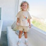 TCWWBB Toddler Girls Summer Short Outfits Clothes Set Kids Cute Unicorn Bunny Rainbow Animal Print Short Sleeve Cotton T-Shirt Tops and Shorts 2 Piece Crewneck Clothing Set Age 1-7 Years Old - Image 2