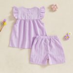 Baby Girl Summer Clothes 3D Flower Embroidery Smocked Tunic Top Casual Shorts Set 2Pcs Toddler Summer Outfit 9M-4Y - Image 3