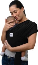 ELDOMA Black Baby Wrap Carrier - Lightweight, Breathable Baby Sling, Hands Free Baby Carrier Sling, Baby Carriers for Newborn, Infant