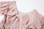 Beganly Girls Elegant Lace Princess Dress Toddler Vintage Pom Pom Flutter Sleeve Party Dresses - Image 5