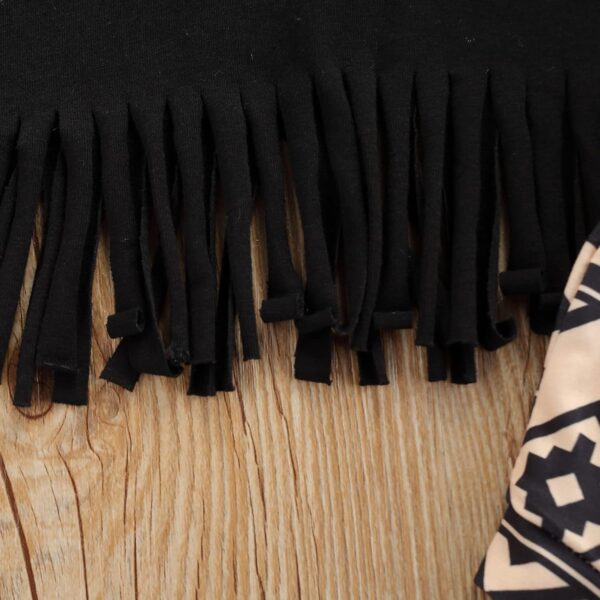 Fabumily Newborn Baby Girl Clothes Set Letter Short Sleeve Tassel T Shirt Bloomer Shorts Headband 3Pcs Infant Summer Outfits - Image 4