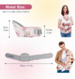 YooxArmor Baby Hip Carrier, Hip Carrier for Baby with Adjustable Waistband Support, Baby Carrier with Hip Seat for Newborn to Toddler Up to 66 Lbs, Baby Holder Carrier with Various Pockets for Dad Mom - Image 4