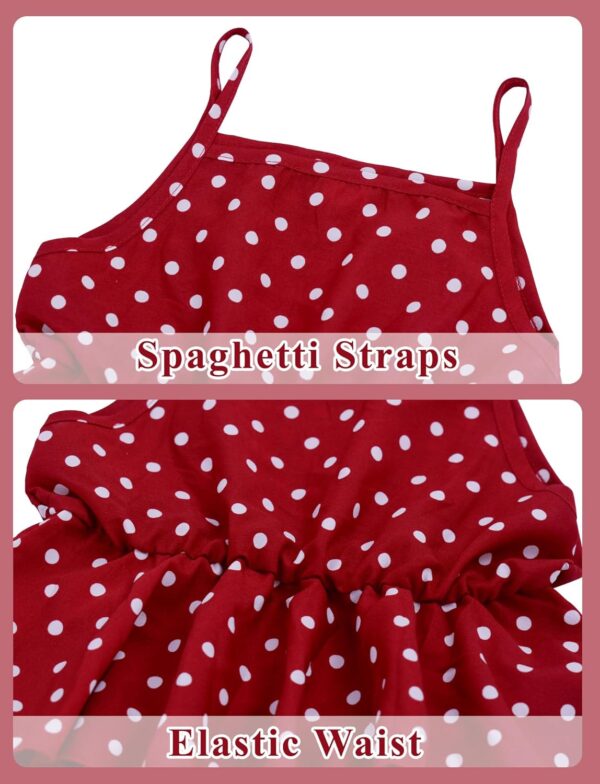 FEOYA Kids Girls Tutu Dress Sleeveless Summer Dress Spaghetti Strap Polka Dot Retro Outfit 3 Layers Ruffle Dress Fashion Casual Clothes for 4-10 Years 110-160 - Image 3