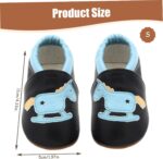 Baby Shoes Soft Sole Leather Baby Walking Shoes with Pony Pattern, Waterproof Non-Slip First Walking Toddler Moccasins for Learning to Crawl, Walk, Run, S Baby Boys' Shoes - Image 3