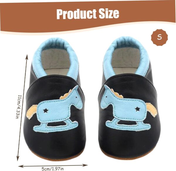Baby Shoes Soft Sole Leather Baby Walking Shoes with Pony Pattern, Waterproof Non-Slip First Walking Toddler Moccasins for Learning to Crawl, Walk, Run, S Baby Boys' Shoes - Image 3