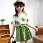 Girls Summer Flower Clothes Set Ruffle Sleeve T-Shirts and Mini Skirt 2Pcs Outfits for Age 3-12 Years - Image 3