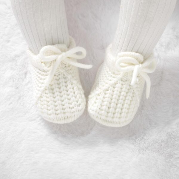 DovFanny Baby Booties Newborn Baby First Shoes Cozy Warm Knit Soft Booties for Toddler Infant Boy Girl - Image 2
