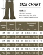 FEOYA Girls Ribbed Flared Leggings Cotton Ruffle Leggings Bell Bottoms Yoga Pants Casual High Waisted for Dance Workout - Image 6