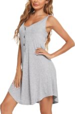 Aseniza Women's Maternity Nightdress Nightwear Nursing Breastfeeding Pregnancy Sleeveless Button Front Pyjamas Loungewear Labour Delivery Nightie for Hospital Gown - Image 6