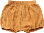 Toddler Baby Boys Girls Bloomers Shorts Kids Cute Solid Color Lightweight Breathable Cotton Linen Shorts Infant Baby Diaper Cover Summer Loose Harem Short Underwear