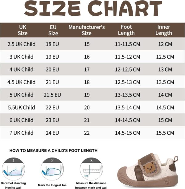 MASOCIO Baby Boy Girl First Walking Shoes Infant Toddler Trainers Rubber Anti-Slip Prewalker Shoes - Image 7