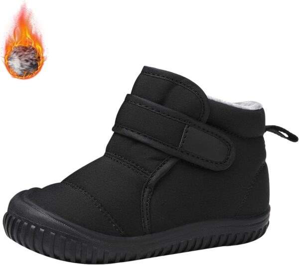 SRTUMEY Baby Girls Winter Snow Boots Kids Winter Boots Warm Fur Lined Walking Boots Anti Slip Ankle Boots School Boots Baby Boys Girls Snow Shoes Christmas Novelty Gifts - Image 2