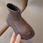 School Shoes for Girls Loafers Black Platform Booties for Toddler Girls Front Zipper Cheer Shoes Outdoor Warm Non Slip Mary Jane Shoes Girls Shoes Size 9 Toddler - Image 4