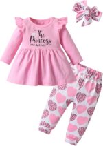 Planooar Toddler Baby Girl Clothes Outfit Ruffle Long Sleeve Tops+ Pants + Headband