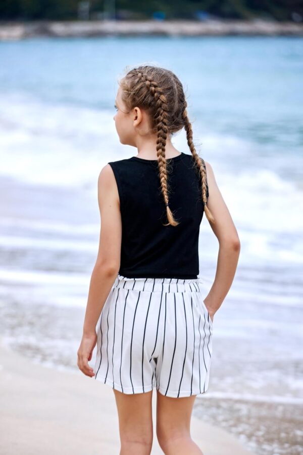 Arshiner Girls Tank Tops with Shorts Set Kids Summer Clothing Sets Casual Fashion Sleeveless T-shirts Outfits for Girls - Image 4