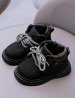 Boys Girls Ankle Boots Toddler Construction Boots Kids School Boots Wedding Dress Lace Up Shoes Winter Snow Shoes - Image 3