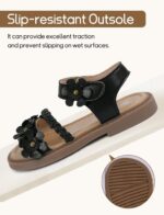 SEAUR Summer Sandals Girls Leather Sandals Walking Sandals Girls Flower Sandals Open Toe Sandals Girls Fashion Sandals - Image 3