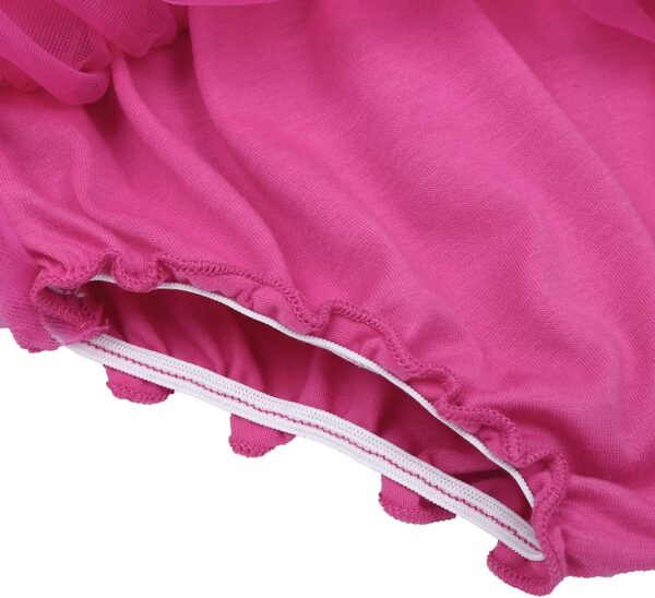 Hansber Infant Baby Girls' Bowknot Ruffle Tulle Bloomers Princess Tutu Skirts Diaper Cover with Flower Headband - Image 4