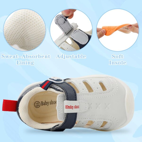 MK MATT KEELY Baby Boys Girls Sandals Toddlers Summer First Walking Shoes Kids Closed Toe Pre Walkers with Anti-Slip Rubber Sole - Image 5