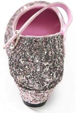 Baby Girls Kids Children Princess Mary Jane Glitter Low Heel Party Wedding Girls Shoes in Silver Gold and Pink Sparkly Glittery Pumps Size UK Kids 9-13 - Image 3