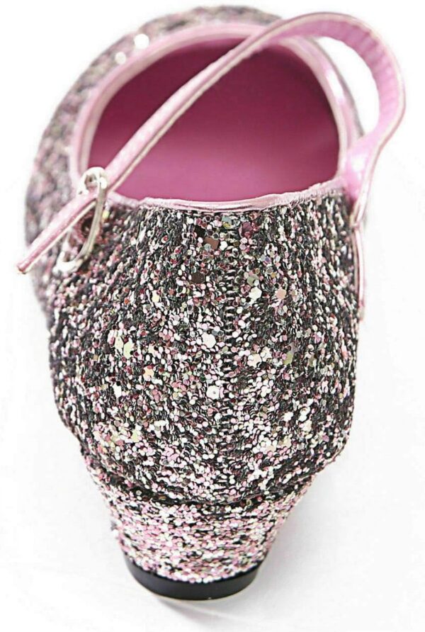 Baby Girls Kids Children Princess Mary Jane Glitter Low Heel Party Wedding Girls Shoes in Silver Gold and Pink Sparkly Glittery Pumps Size UK Kids 9-13 - Image 3