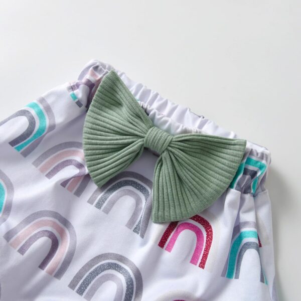 Derouetkia Infant Baby Girl Summer Clothes Suspender Tops + Bow Shorts Outfit Set - Image 6