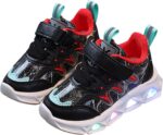 SRTUMEY Toddler LED Walking Sneaker Light up Shoes for Boys Girls Years Birthday Gifts for Kids Baby Adjustable-Strap Athletic Sport Shoes