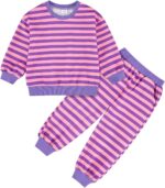 ESHOO Toddler Girls Clothes Set Stripe Knitted Pullover Sweatshirts Top Pants with 2 Pockets Kids Fall Winter Casual Outfits 2-7 Years