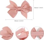 JOYOYO 50 Pcs Baby Hair Clips Small Size 2 Inch Bow Clips for Baby Girl Toddlers Non-Slip Baby Clips Full Ribbon Covered Baby Care Clips Craft Bows, Baby Girl Hair Clips - Image 4