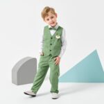 Volunboy Baby Boys 4-Piece Formal Suit, Toddler Waistcoat Wedding Party Birthday Dress Gentleman Suit - Image 2