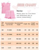 Happy Cherry 2 Piece Girls Summer Outfits Short Sleeve Tee and Flare Leg Pants Set Kids Solid Color Clothes Set Elastic Waist Bell Bottom Trousers Suit 9 Months - 10 Years - Image 6