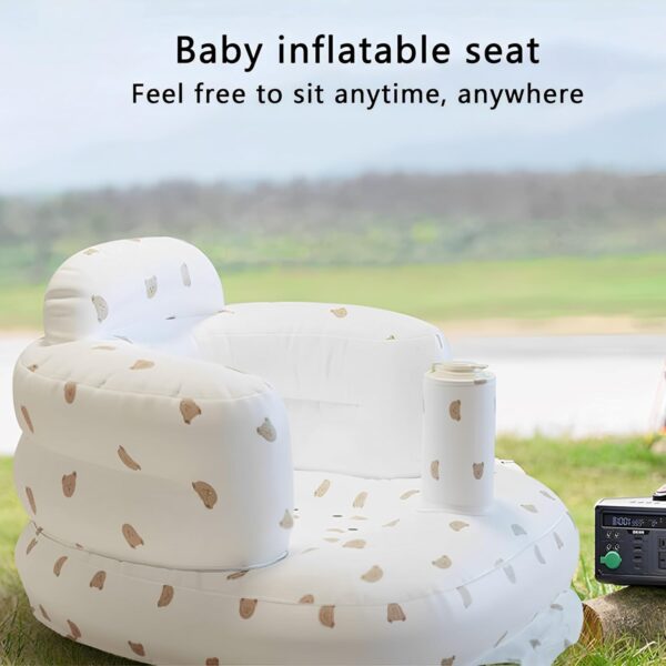 JIAMIAN Baby Inflatable Seat, Portable Baby Chair, Baby Sofa Inflatable Stool, Seated Floor Seat, Seated Inflatable Baby Seat, with Built-in Air Pump, Suitable for Infants Aged 3-36 Months - Image 5