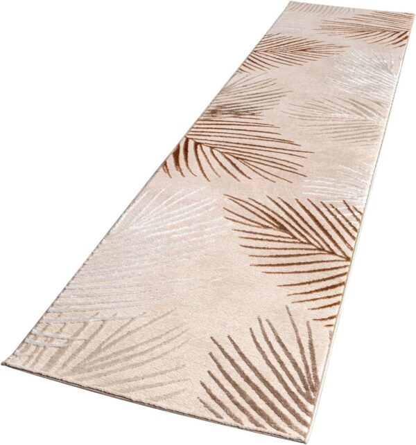 TT Home Low Pile Rug Area Rug Livingroom Carpet Square 3D Abstract Pattern, colour:Beige Ochre, Size:80x150 cm - Image 5