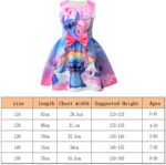 Girls Stitch Casual Dress Summer Toddler Princess Flower Double Bow Tie Wedding Party Kids Sundress Short Dresses - Image 2