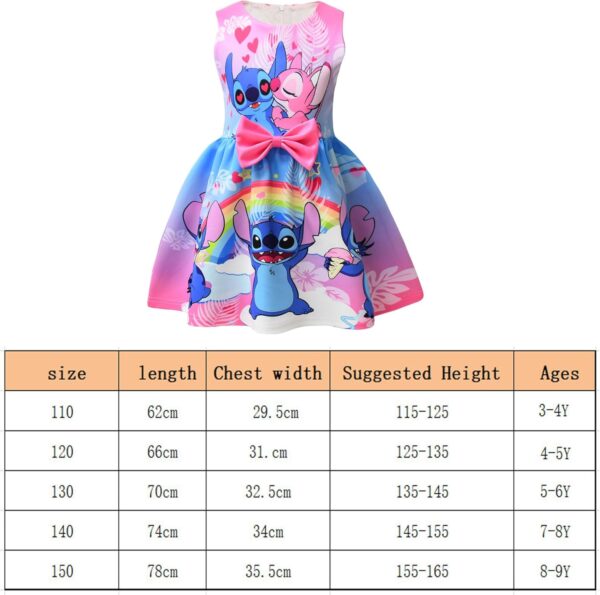 Girls Stitch Casual Dress Summer Toddler Princess Flower Double Bow Tie Wedding Party Kids Sundress Short Dresses - Image 2