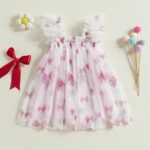 BYUSBAYA Toddler Girls Valentines Tutu Dress Sleeveless Heart Print Layered Ruffles Tulle Cake Dress Wedding Ball Gown Dress - Image 3