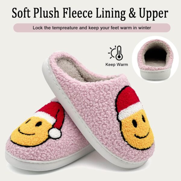 sharllen Girls Boys Slippers Kids Happy Face Slippers Novelty Christmas Santa House Slippers Plush Warm Winter Smile Slippers Indoor & Outdoor - Image 3