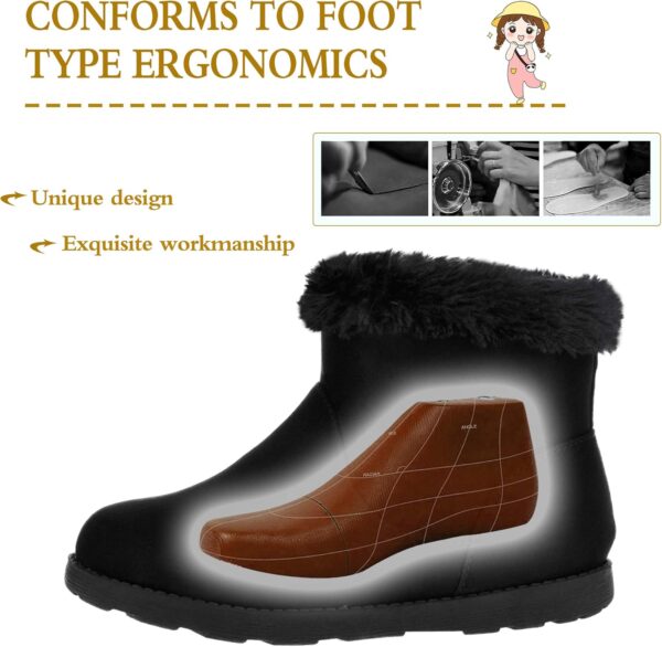 festooning Girls & Toddler' Faux Fur Shearling Style Boots, Girls Warm Winter Flat Non-Slip Zip Snow Boots for Indoor Outdoor(Toddler/Little Kid/Big Kid) - Image 4