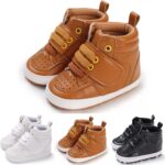 Spring And Summer Children Baby Toddler Shoes Boys And Girls Floor Sports Shoes Flat Bottom Breathable Light High Top Solid Color Baby Boy Boots (White, 0-6 Months) - Image 3