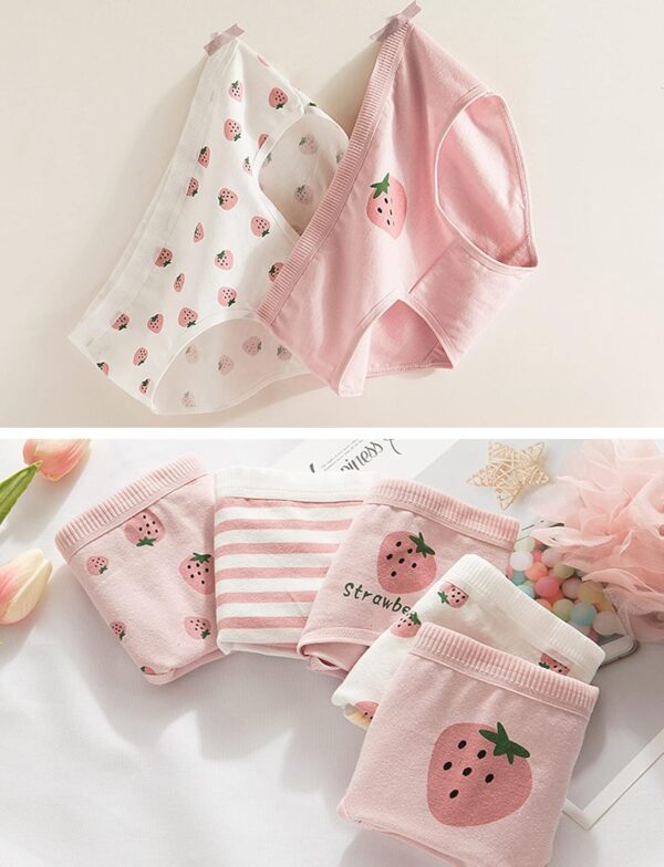 Happy Cherry - Cotton Briefs Underwear Girl Knickers Short Briefs Pants Underwear Pants Kids Underpants Comfortable Soft Breathable Panties with Colorful Cute Cartoon Pack 10 for Teenage 9-15 Years - Image 5
